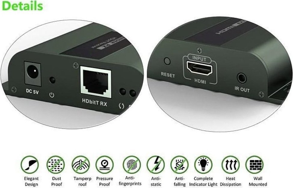 Marrës HDMI Techly IDATA EXTIP-383RV4, AV Receiver, Full HD 60Hz, i zi
