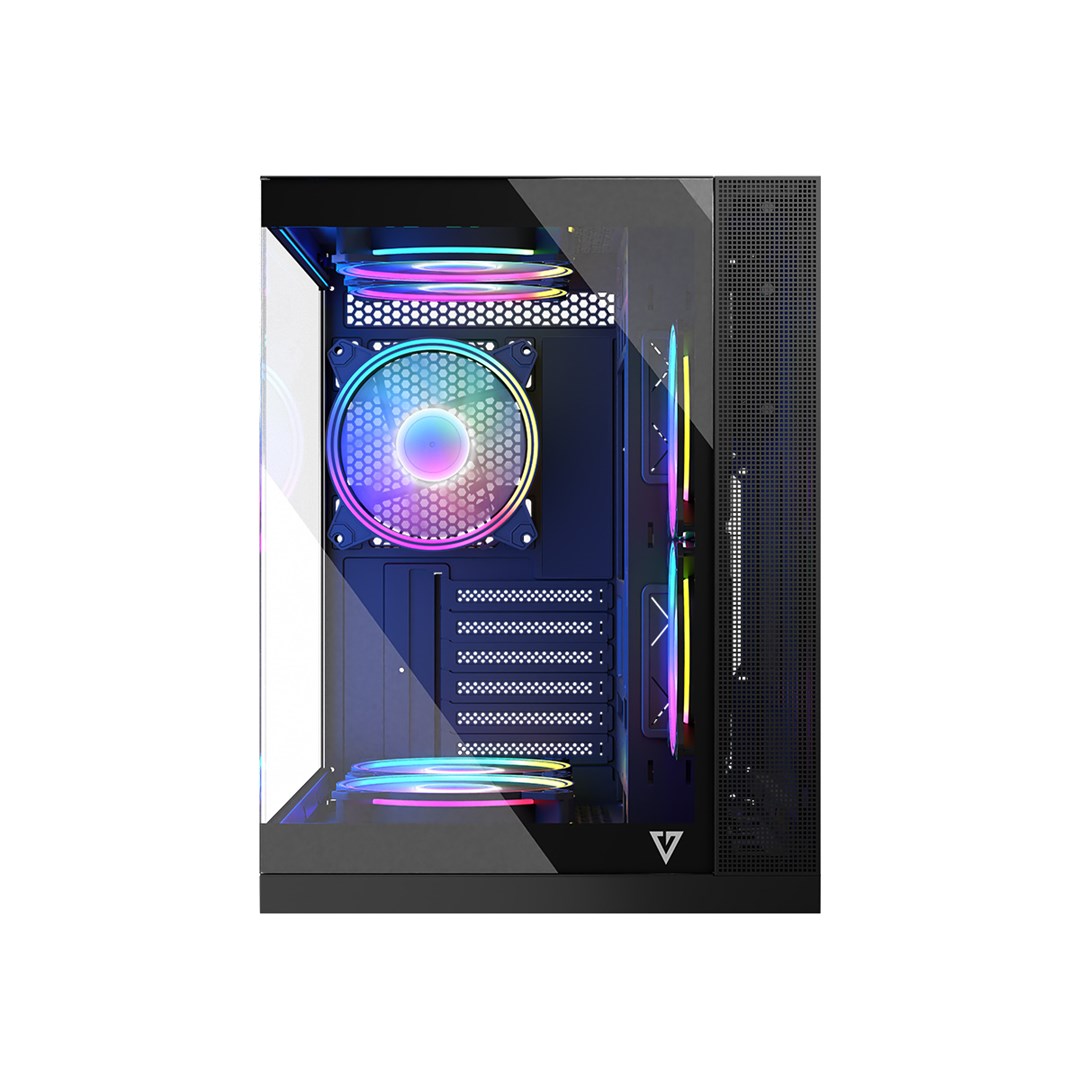 Kuti gaming Modecom Volcano Panorama Apex ARGB 3F, ATX, me xham të temperuar, gri