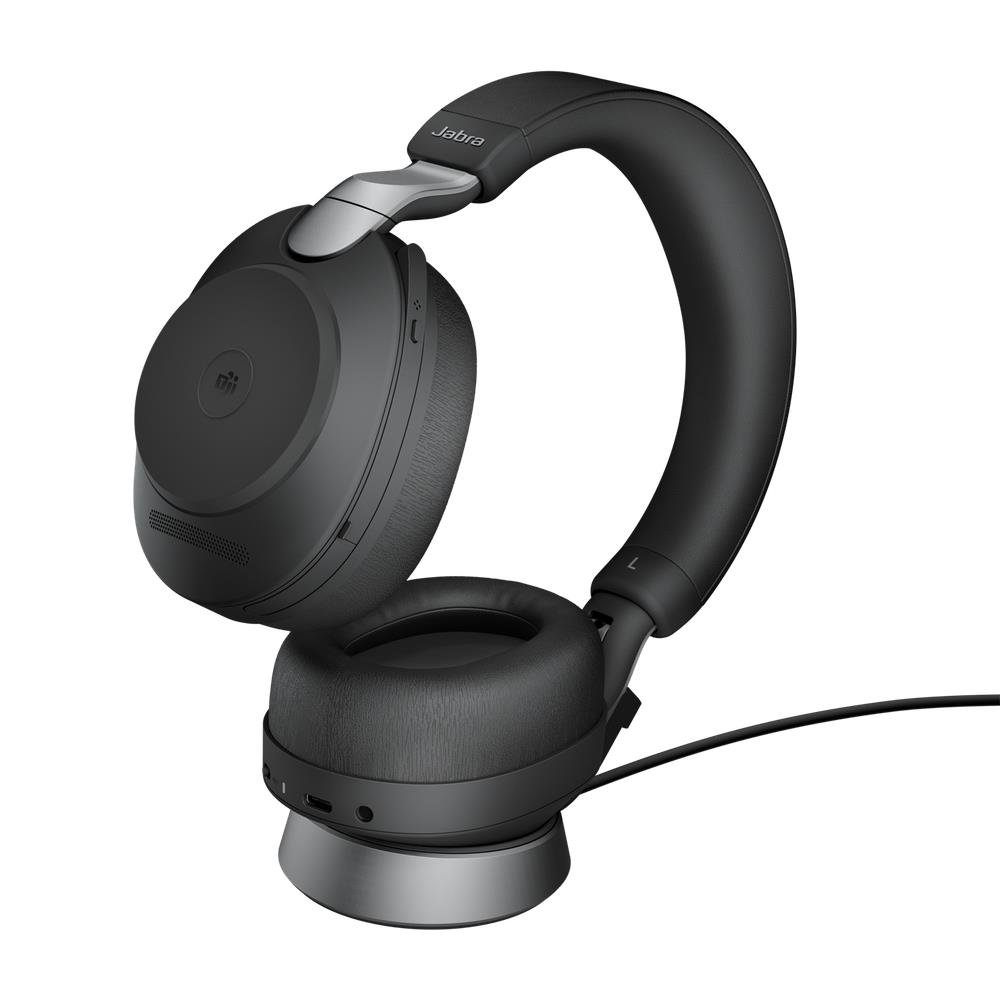 Headset Jabra Evolve2 85, USB C, Stereo, me bazë karikimi, i zi