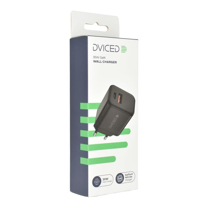 Dviced Wall Charger 35W GaN 1 USB-A, 1 USB-C EU, Black