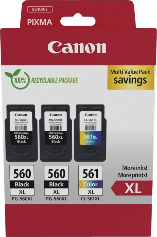 Сет кертриџи со боја Canon PG-560XLx2 CL-561XL, повеќебоен, за PIXMA TS535 TS745