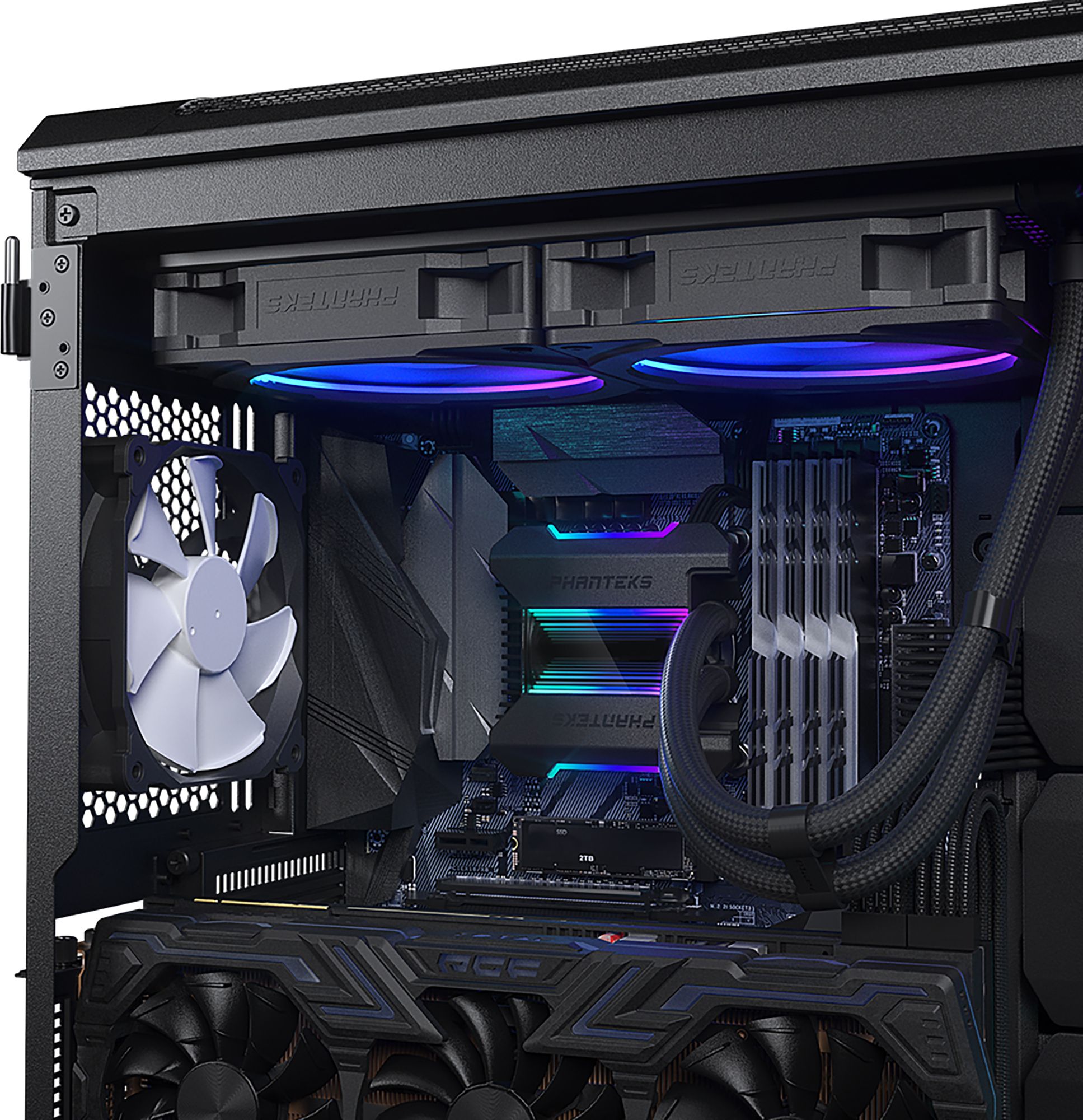 Ftohës procesori Phanteks Glacier One 280 MPH, AIO likuid 280mm, dy ventilatorë 140mm, i zi
