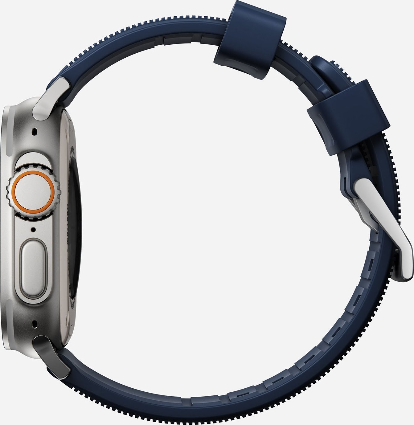 Rrip ore Rugged Band për Apple Watch, 46mm 49mm, Atlantic Blue, me metalik argjendi