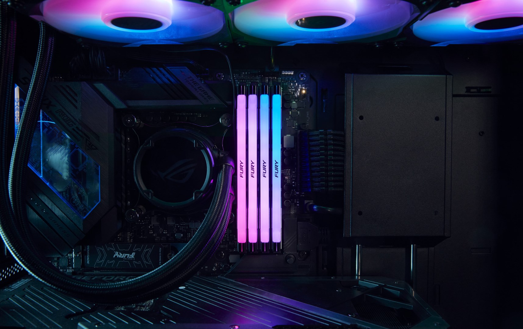 Memorie RAM Kingston FURY Renegade RGB, 32GB (2x16GB), DDR5, 6000MT/s, e argjendtë/e zezë