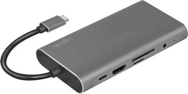 Docking station LogiLink UA0383, USB C 10 in 1, Power Delivery, argjendtë