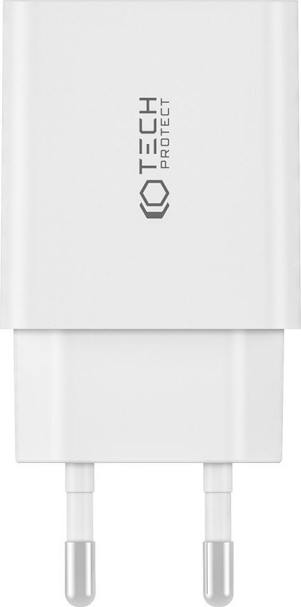 Karikues rrjeti Tech-Protect C35W, 35W PD, 2 porta USB-C me kabllo Lightning 1m, i bardhë