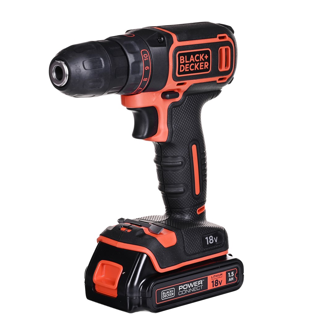 Trapano vidhosëse Black&Decker BDCDC18BAFC, 18V, 2x bateri 1.5Ah, portokalli