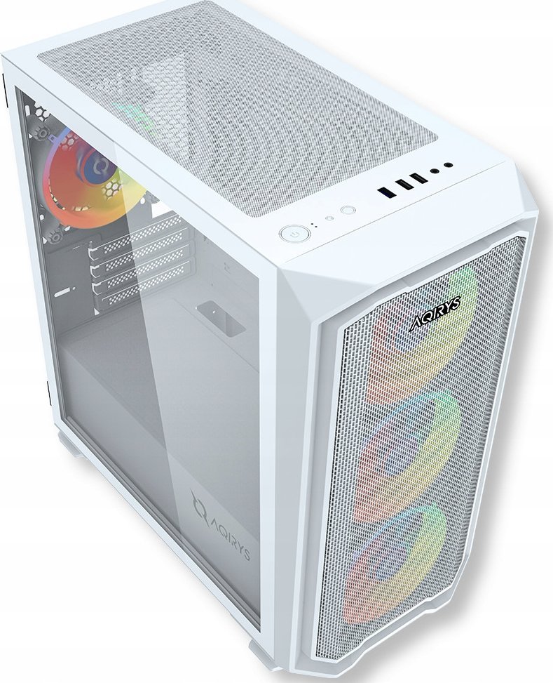 Kasa PC AQIRYS Wezen ARGB, Mini Tower mATX, xham i temperuar, e bardhë