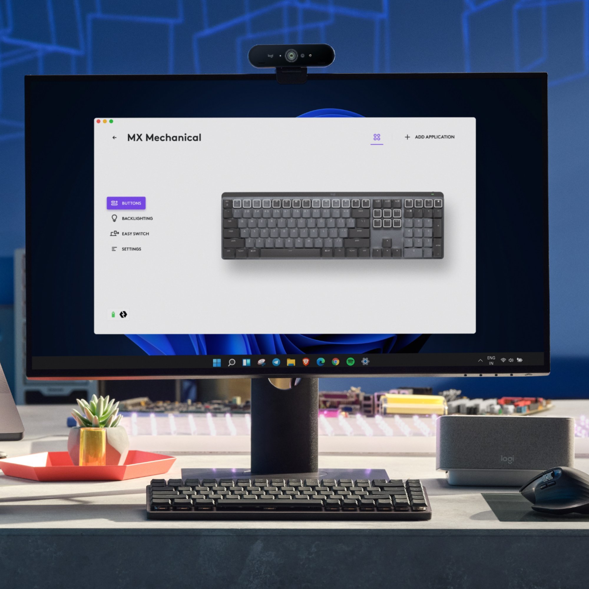 Tastierë Logitech MX Mechanical, wireless, ndriçim LED, grafit