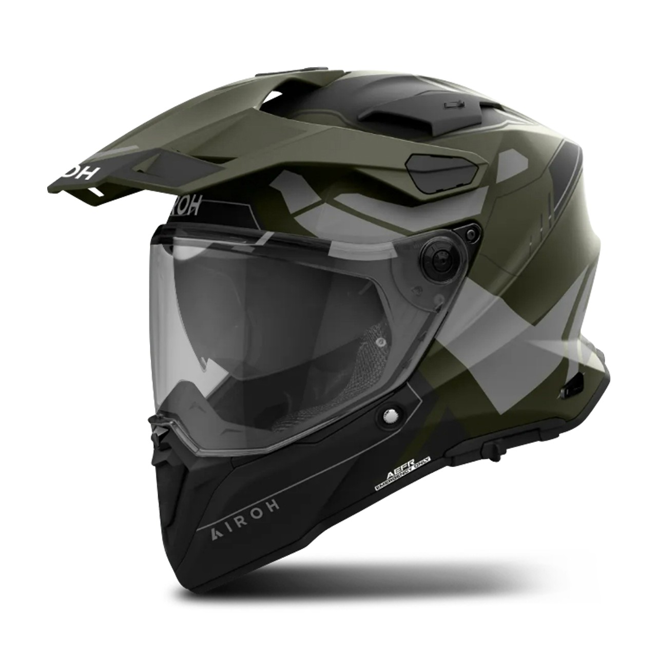 Helmetë adventure Airoh Commander 2 Reveal, karboni, matt olive gri e zezë, madhësia S
