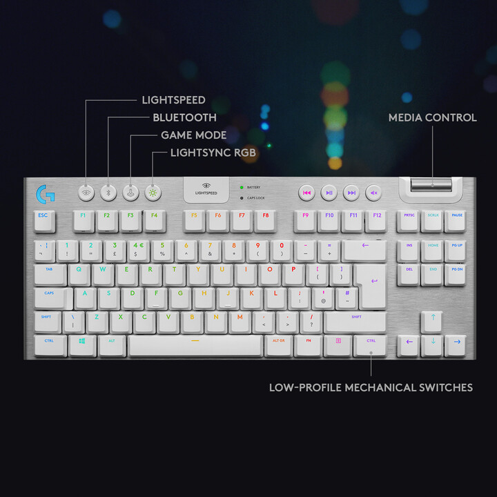 Tastierë Logitech G915 TKL Lightspeed, GL Tactile, US, e argjendtë