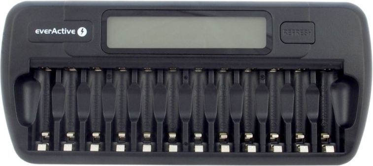 Karikues EverActive NC-1200 për 12x bateri AAA/AA, i zi