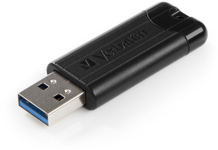 USB Verbatim PinStripe 128GB, e zezë