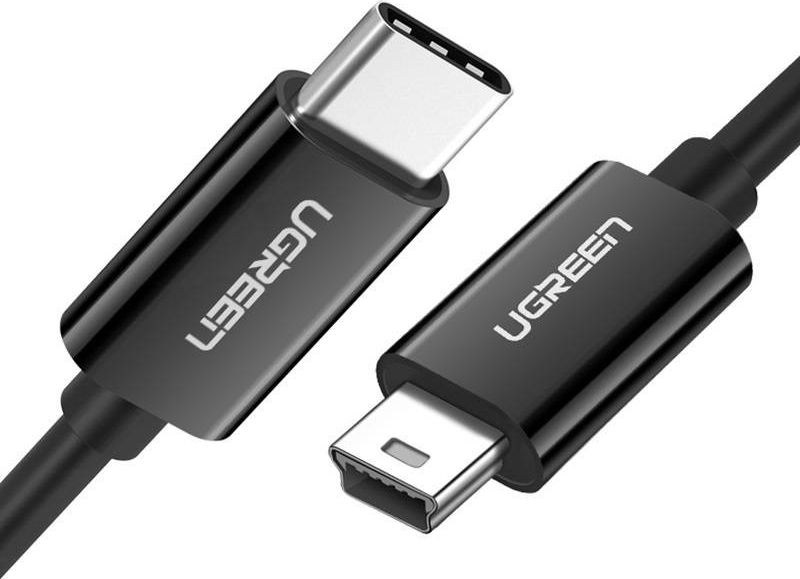 Kabllo Ugreen USB C në mini USB, 1 m, 2 A, i zi