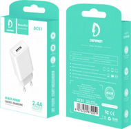 Karikues muri Denmen DC01, USB 2.4A, 12W, i bardhë