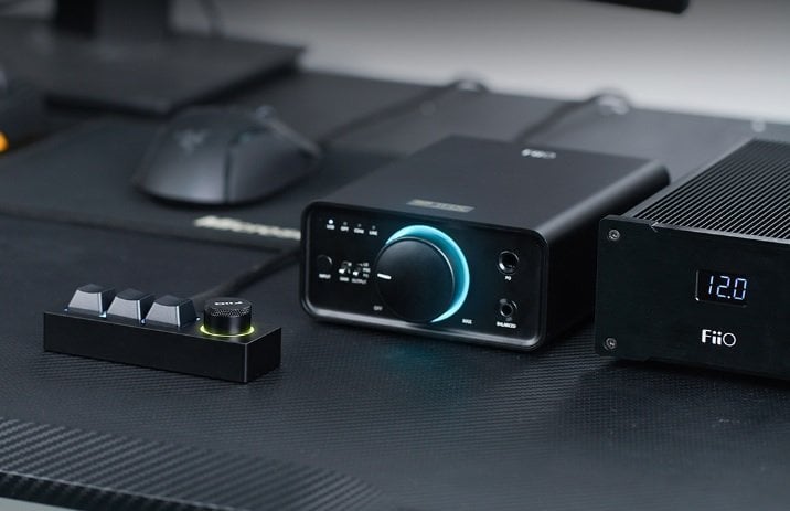 Мултимедијална тастатура FiiO KB1K, Kailh BOX White, RGB, металик сива