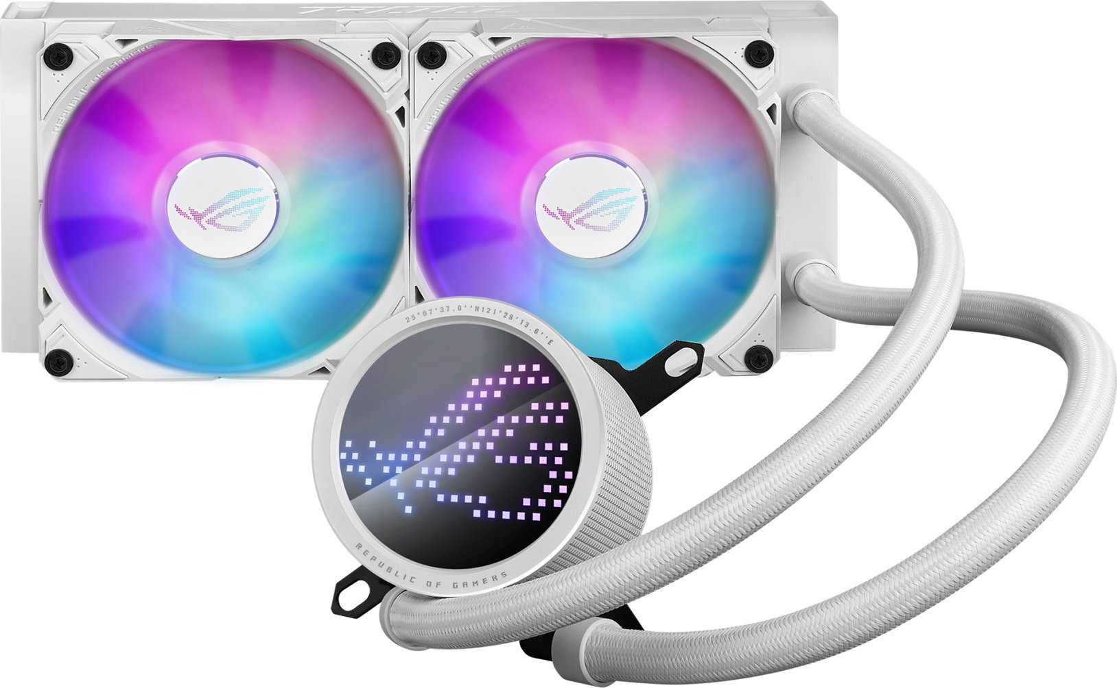 Ftohës uji CPU ASUS ROG RYUO III 240 ARGB White Edition, 240 mm, ekran AniMe Matrix, i bardhë