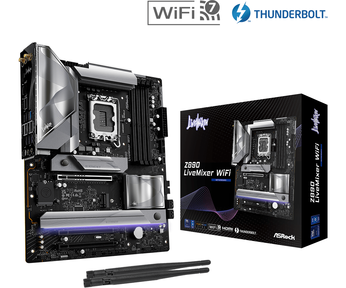 Motherboard ASRock Z890 LiveMixer WIFI, DDR5, PCIe 5.0, ATX