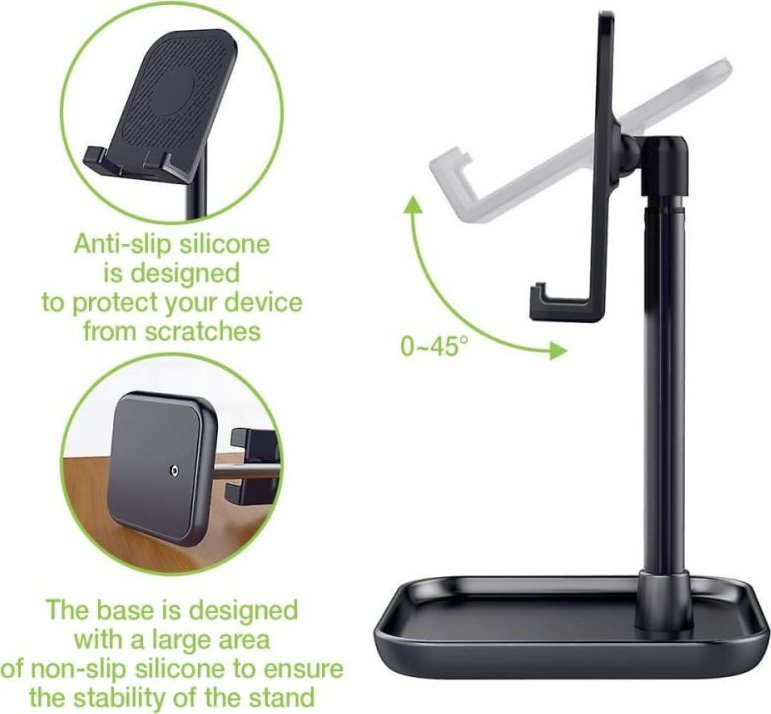 Држач за таблет Techly I-SMART-STAND13, прилагодлив, црн