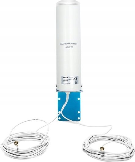 Надворешна антена 4G LTE Qoltec DUAL, 5 dBi, оминидивидуелна, бела