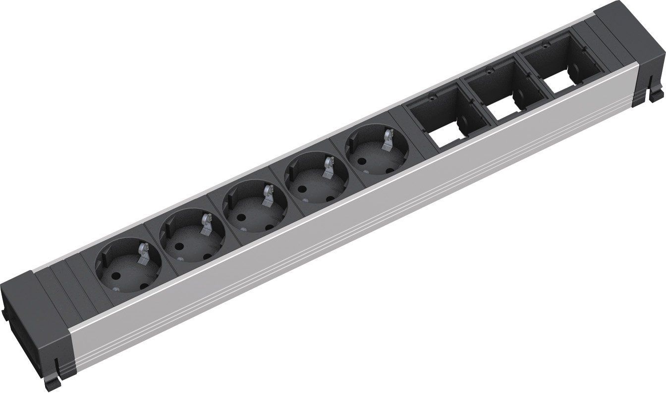 Zgjatues energjie Bachmann 909.008, 5x Schuko, 3x modul ABD, i bardhë