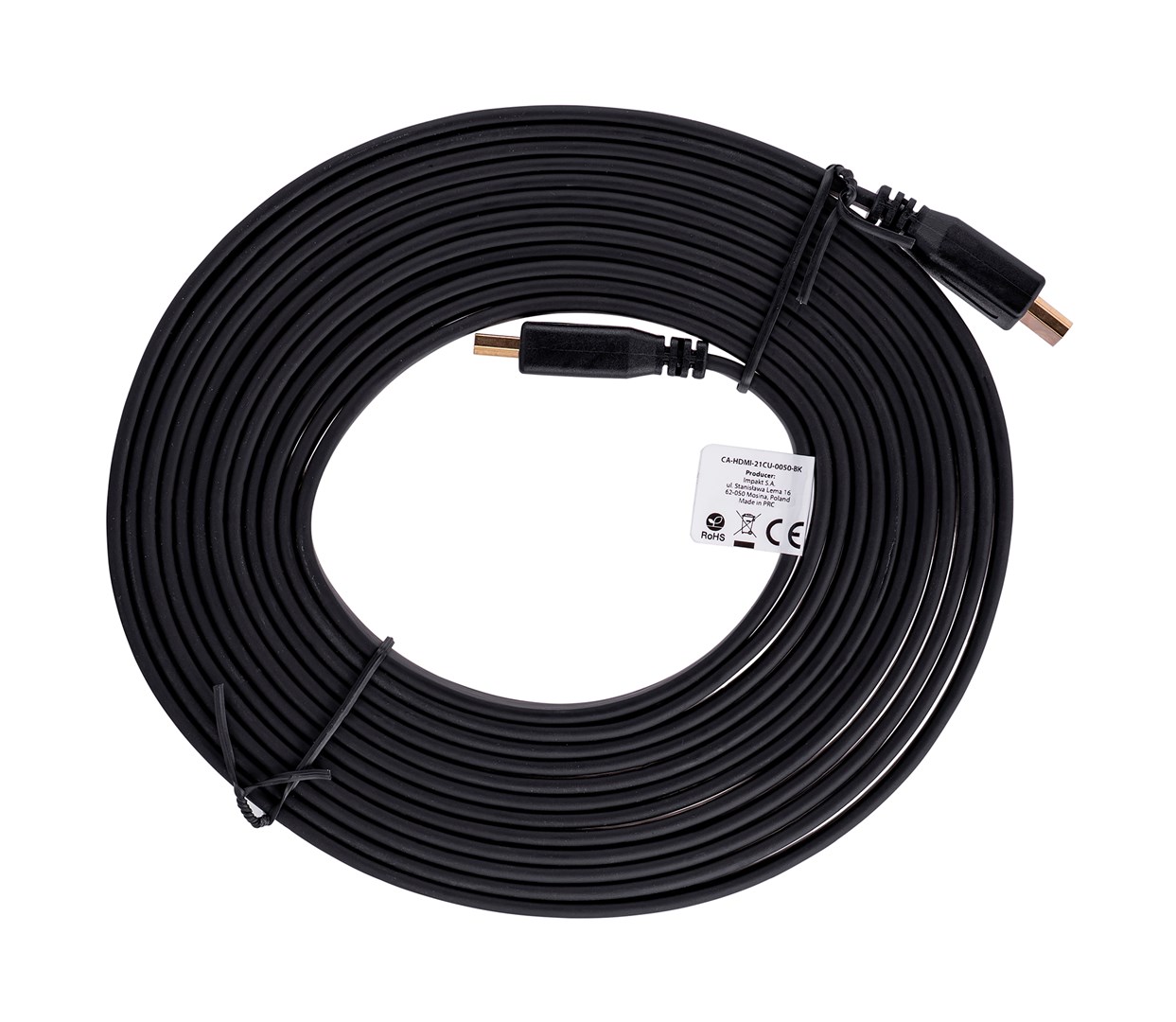 Kabllo HDMI Lanberg CA-HDMI-21CU-0050-BK, 5m, 4K, i zi