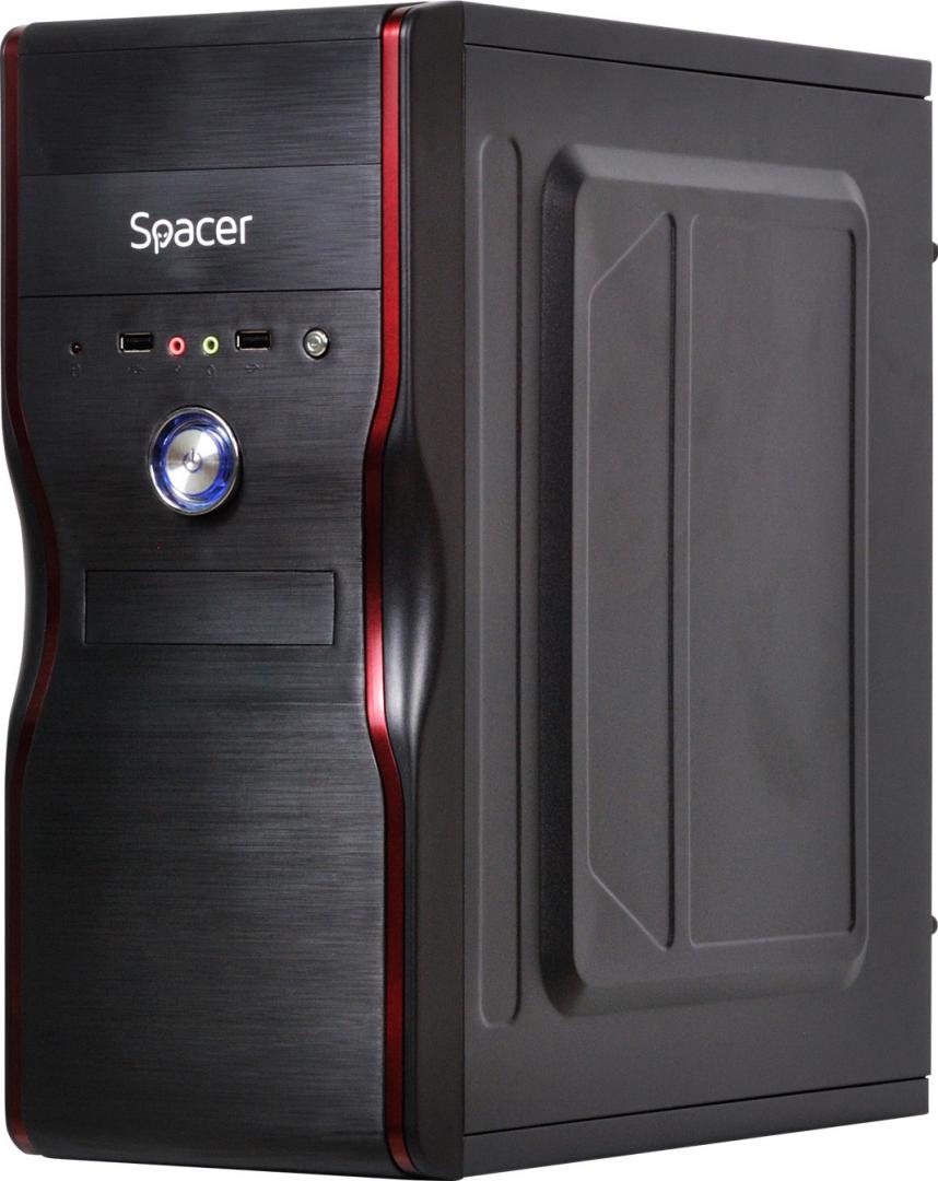 Kasa kompjuteri Spacer New Mercury, ATX MidTower, me furnizim energjie, e zezë