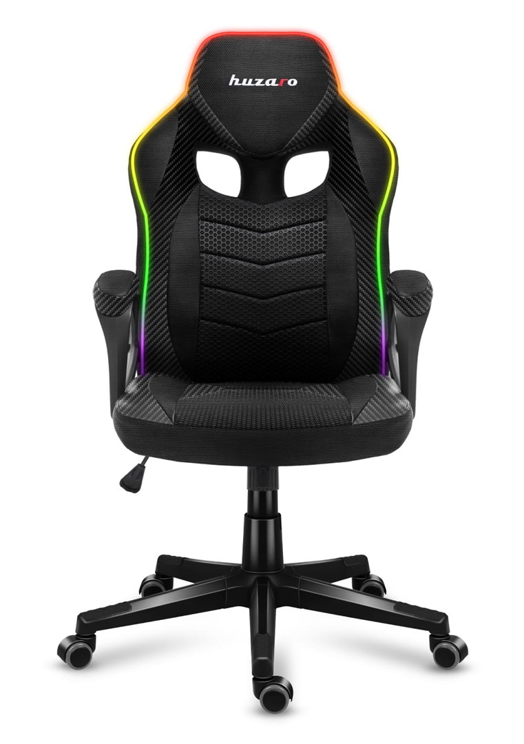 [OUTLET] Karrige lojërash Huzaro Force 2.5 RGB Carbon Mesh, 130 kg, e zezë