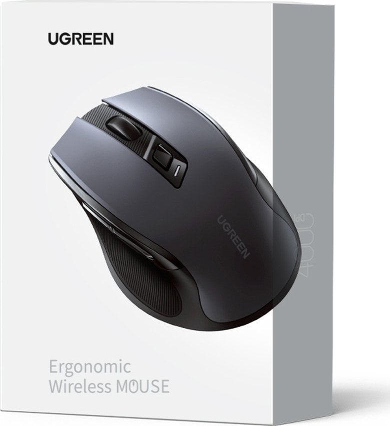 Maus pa tel UGREEN, Bluetooth dhe 2.4GHz, 4000DPI, 6 butona, i zi