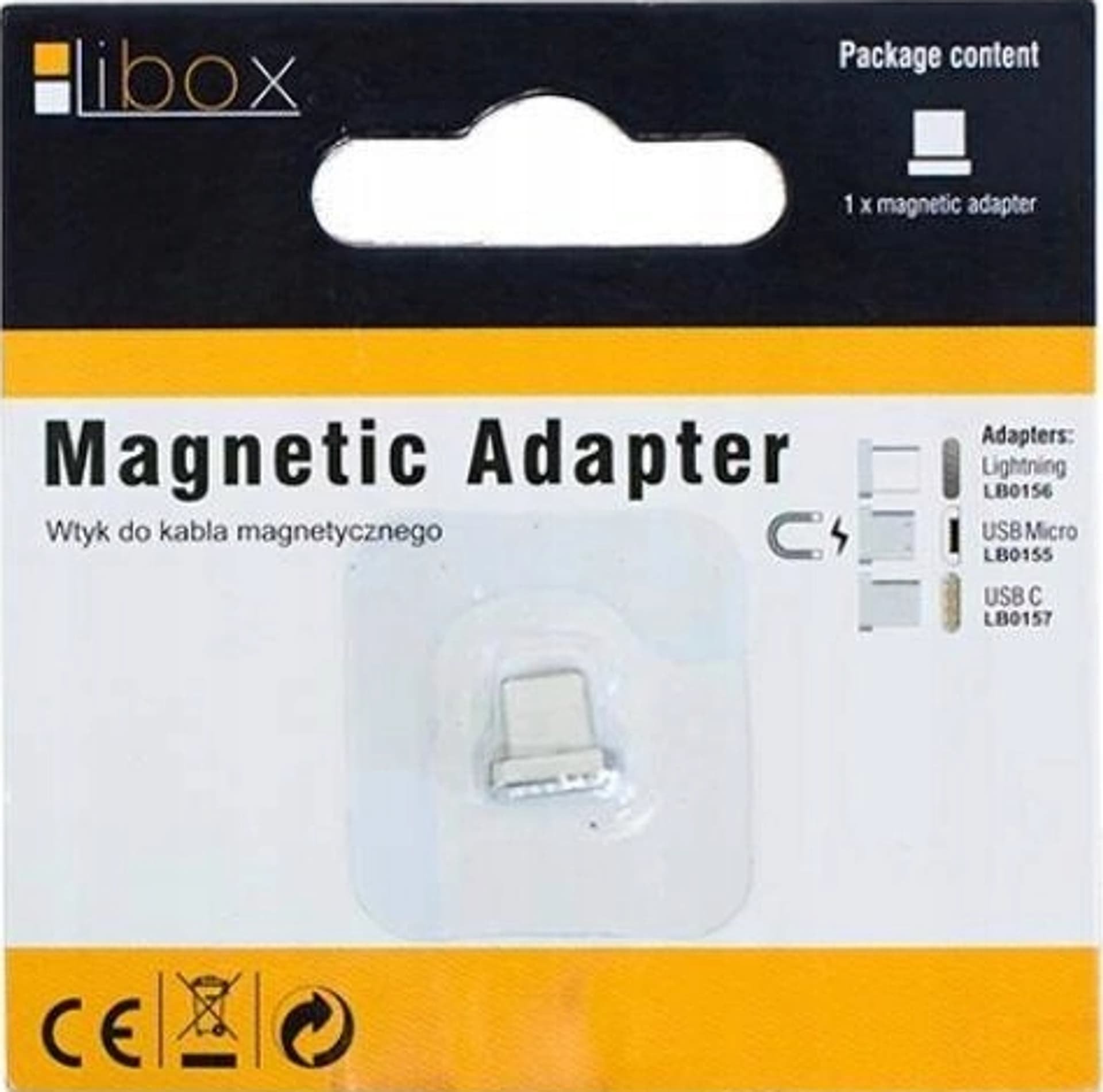Adapter USB Libox LB0157, USB C magnetik, argjendtë