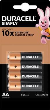 Bateri alkaline AA Duracell LR6, 1.5V, paketim 4 copë