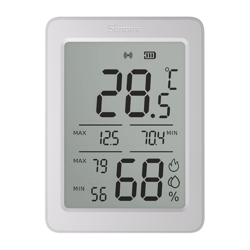 Sensor temperature dhe lagështie Sonoff SNZB-02DR2 AirGuard TH, Zigbee, ekran 3.6", i bardhë 2