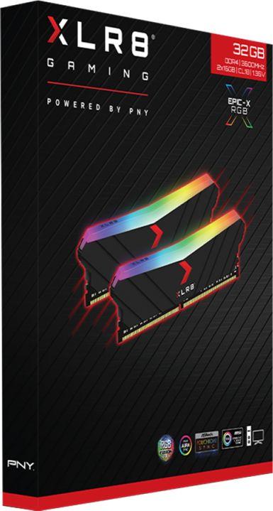 Memorie PNY XLR8 Gaming Epic-X RGB, DDR4, 32 GB, 3600 MHz, CL18, MD32GK2D4360018XRGB
