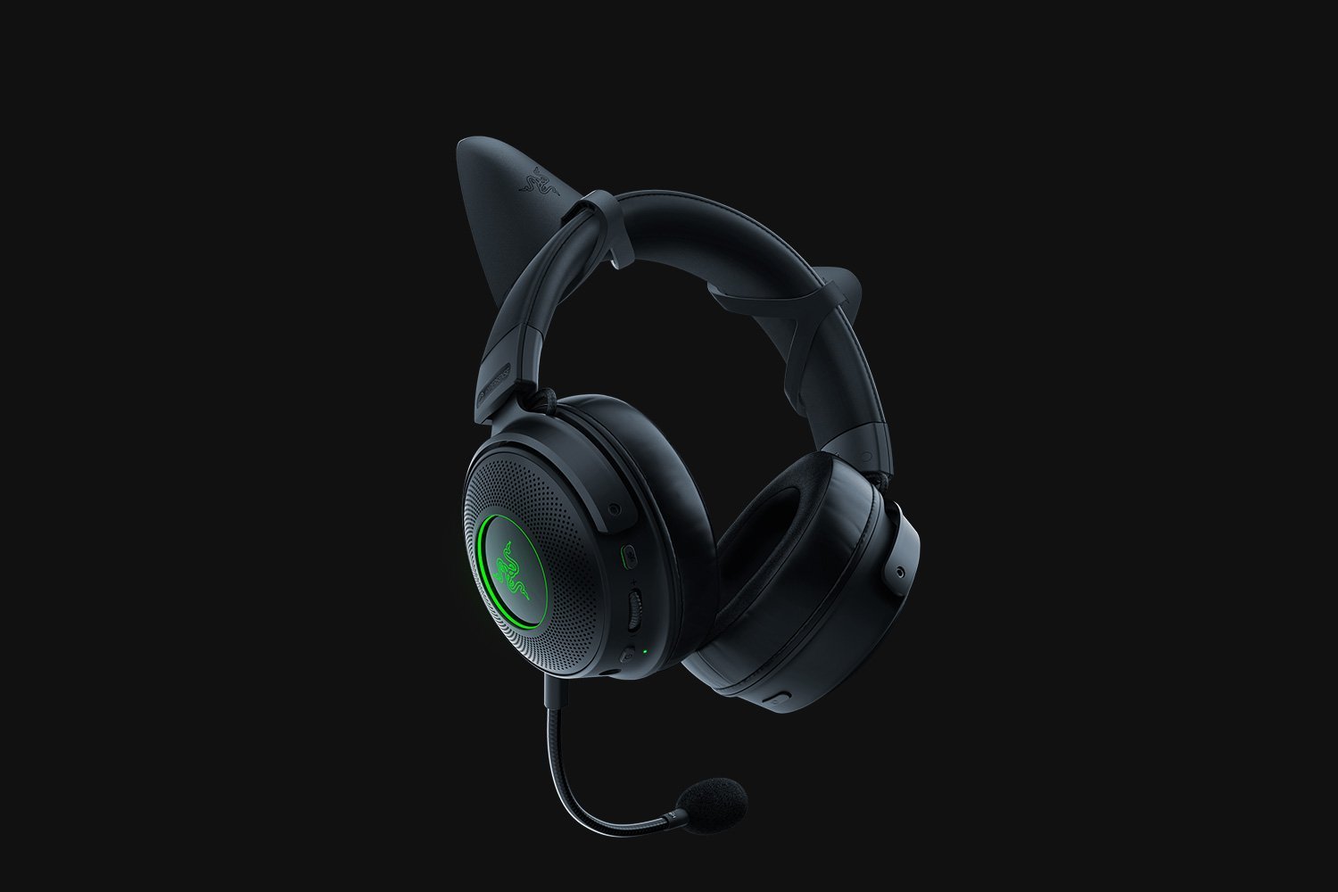 Aksesor veshë silikoni për kufje Razer Kitty Ears V2, dekorativ, RC21-02230100-R3M1, të zinj