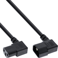 Kabllo zgjatues rryme InLine C13 në C14, 1.8m, këndore, i zi