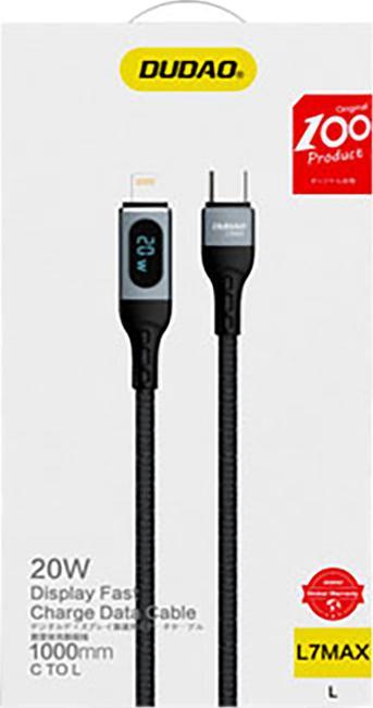 Kabllo Dudao USB-C - Lightning, e zezë