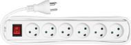 Zgjatës elektrik Microconnect MC-GRU0630DK, 6 dalje, 3 m, i bardhë