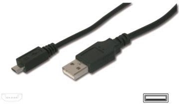 Kabllo Digitus USB-A - microUSB, 1 m, e zezë