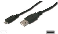 Kabllo Digitus USB-A - microUSB, 1 m, e zezë