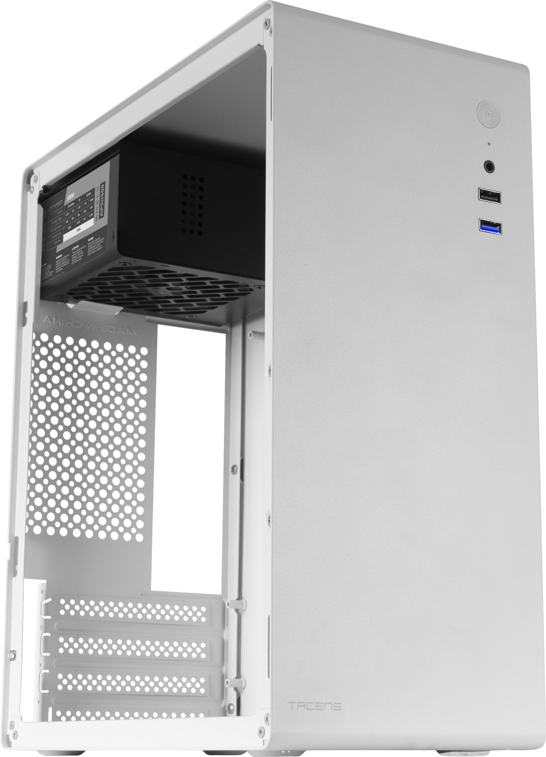 Kase kompjuterike Tacens ORUMX, Mini Tower, 500W, e bardhë