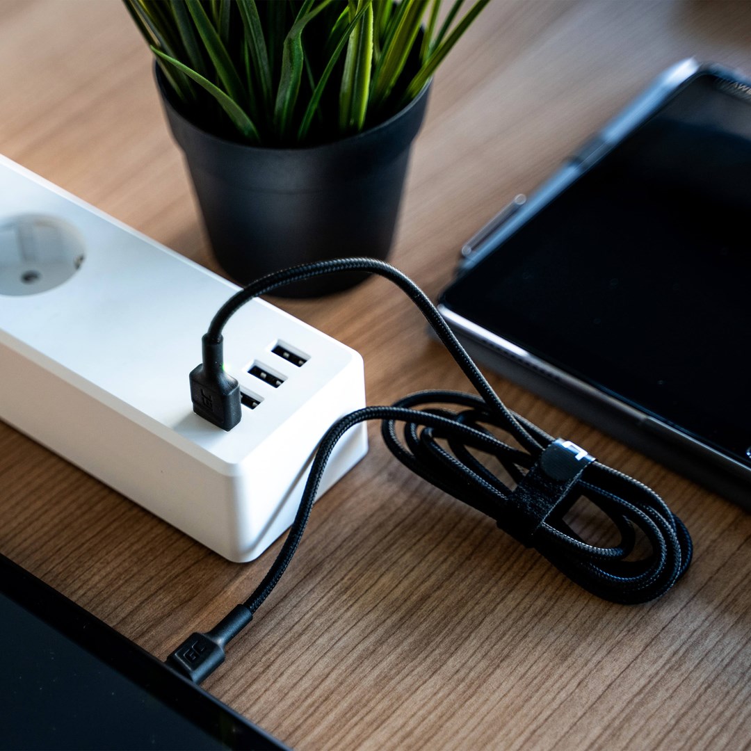 Kabllo USB-C Green Cell Ray, 1.2m, LED, e zezë