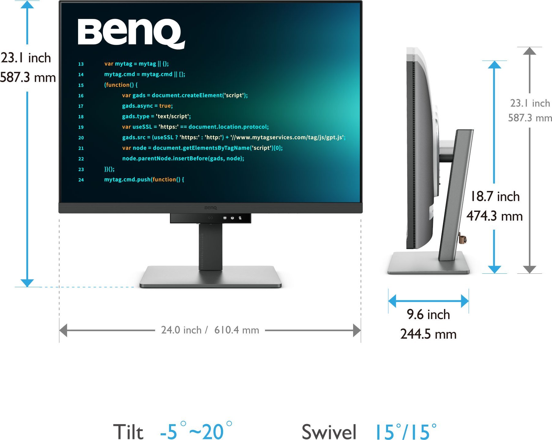 Monitor BenQ RD280U, 28.2", 4K Ultra HD, i zi