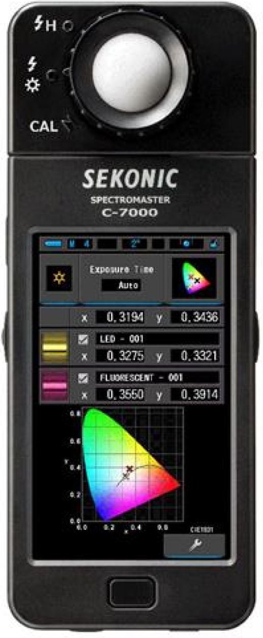 Spektrometër drite Sekonic C-7000, profesional, me kuti të fortë, i zi