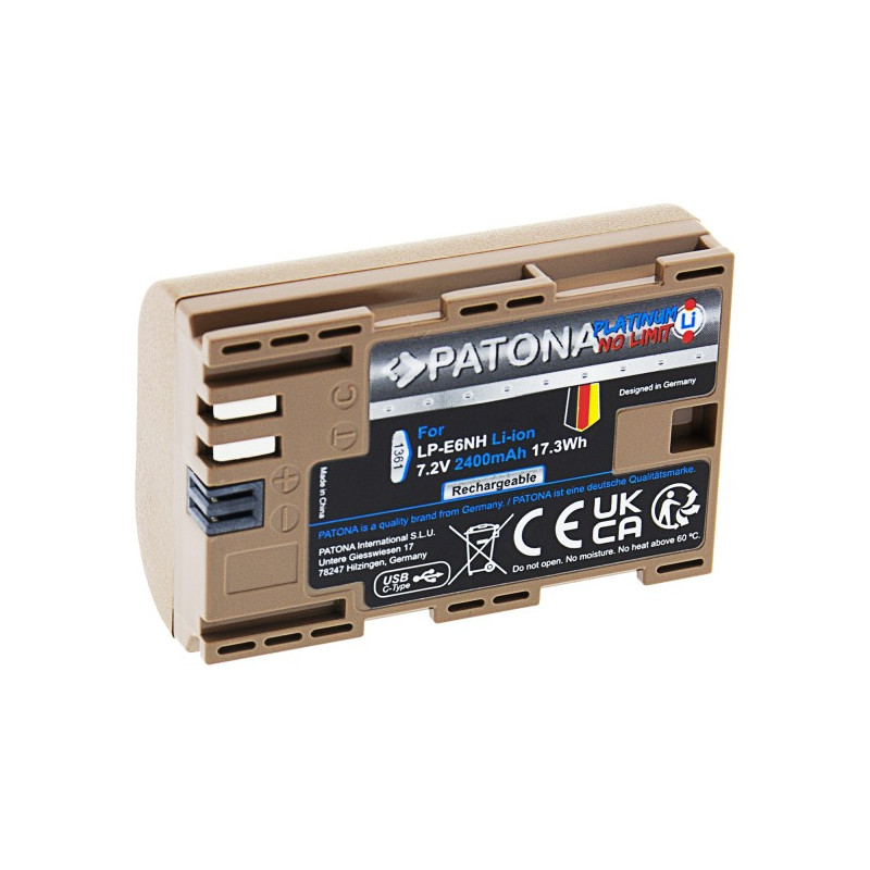 PATONA Platinum Battery with USB-C Input f. Canon LP-E6NH