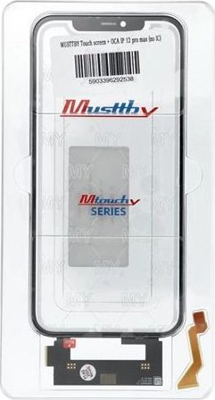 Touchscreen MUSTTBY për iPhone 12 Pro Max, me OCA, pa IC, i zi