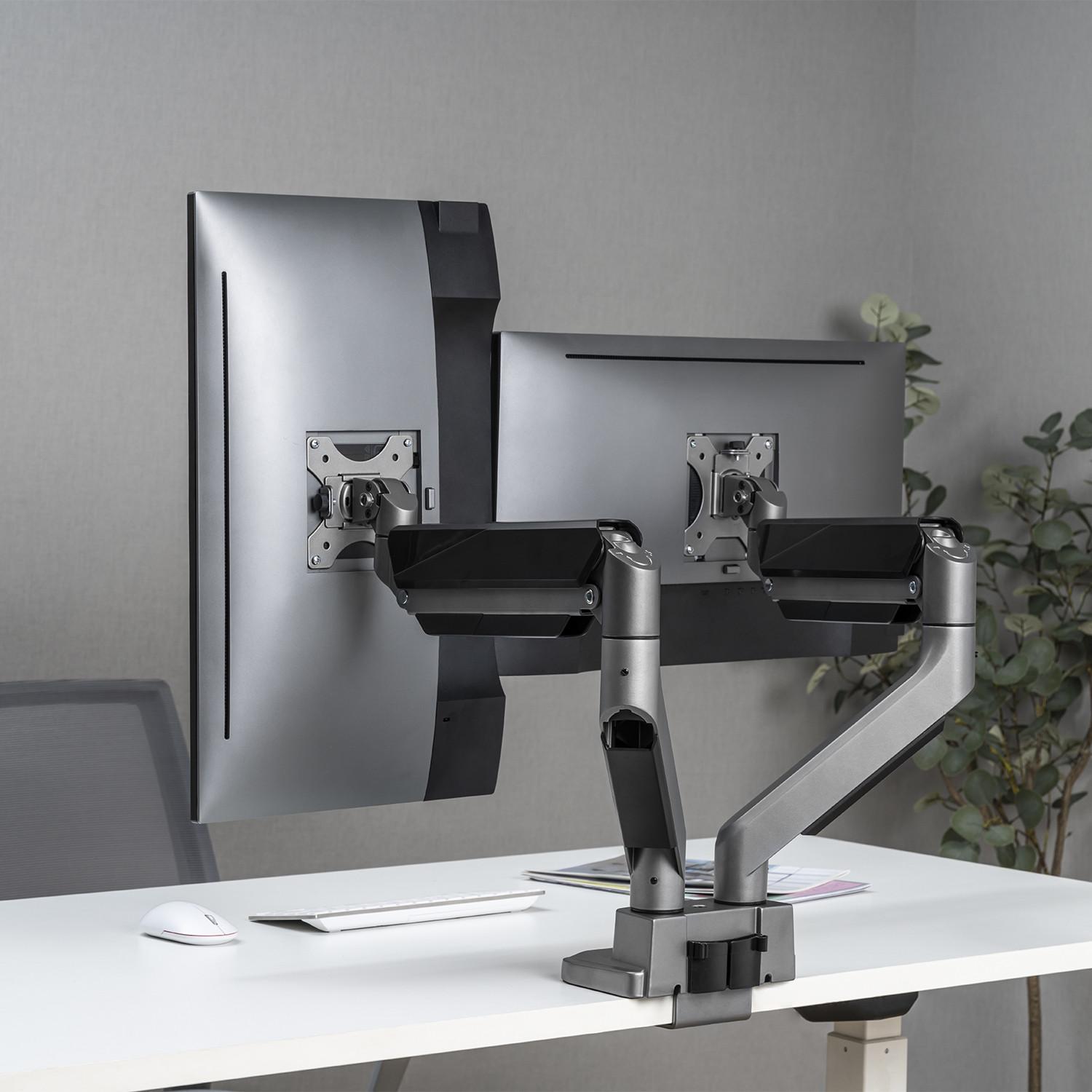 Mbajtëse tavoline për monitorë Maclean Ergo Office ER-446, 17"-35", 2 monitorë, e zezë