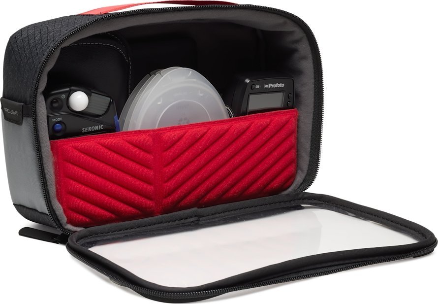 Organizues aksesorësh Manfrotto Pro Light Tech Organizer M, me ndarje M Guard, panel transparent, gri