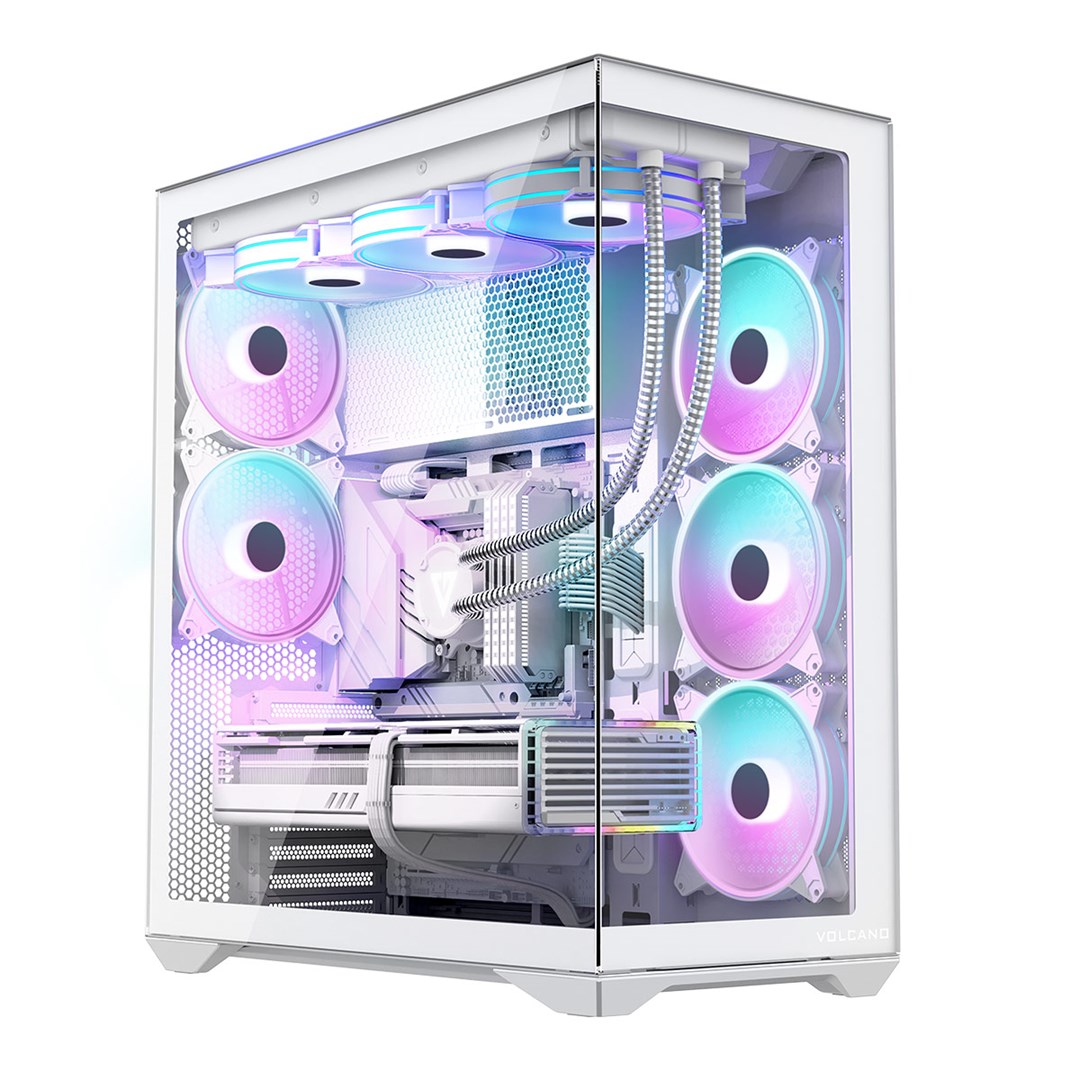 Kullë PC Modecom Volcano SPACE XL Full Tower, ATX E ATX, pa ventilatorë, e bardhë