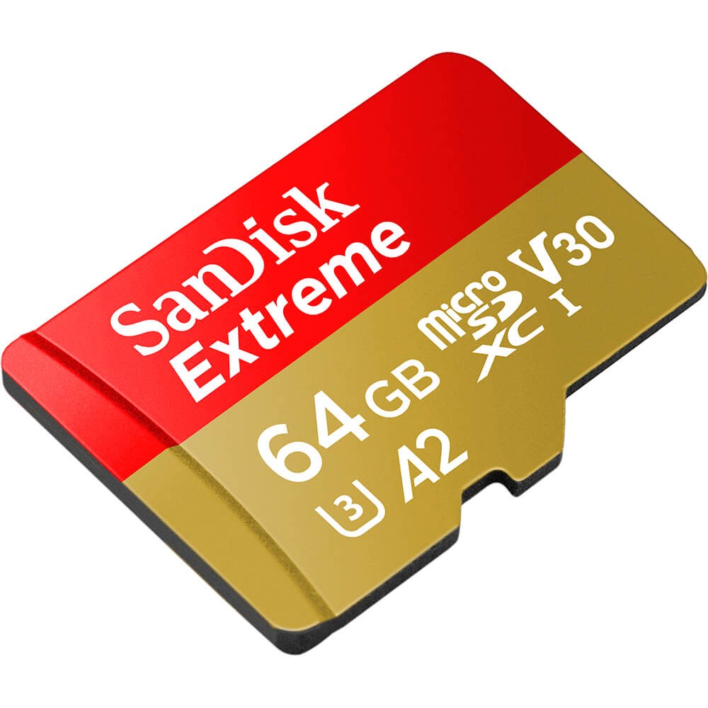 Kartë e memories SanDisk Extreme, MicroSDXC, 64 GB, Class 10 + përshtatës SD