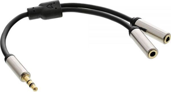 Kabllo ndarëse audio InLine 99250, Jack 3.5mm në 2x Jack 3.5mm, 0.15m, argjendtë